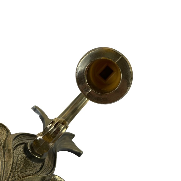 MCM Gold Filagree Wall-Mount Candle Holders Heart Decor Very Clean 8” Tall Homco - Picture 11 of 15